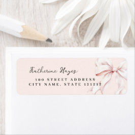 Elegantes rosa Bow Bridal Rücksendeadresse-Label