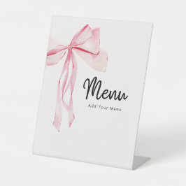 Elegantes rosa Bow-Menü-Brautparty Sockelschild