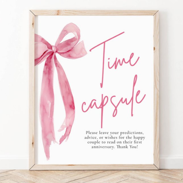 Elegantes, rosa Bow Time Capsule Game Sign Poster (Von Creator hochgeladen)