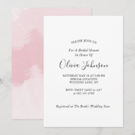 Elegantes, rosa Brautparty Einladung