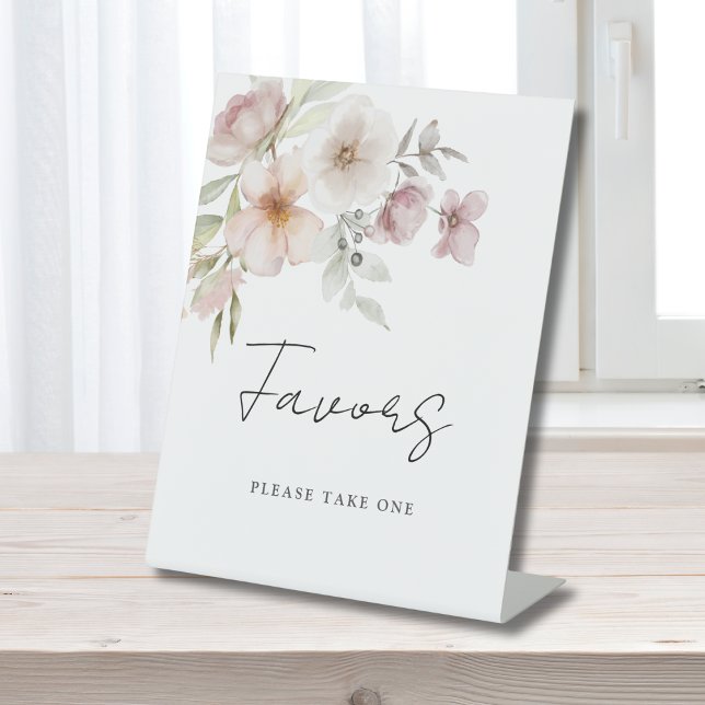 Elegantes Rosa Brautparty Gefallen Sockelschild (Von Creator hochgeladen)