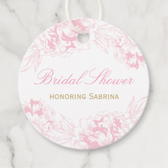 Elegantes Rosa-Brautparty Geschenkanhänger (Vorderseite)