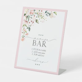 Elegantes Rosa Brautparty Mimosa Bar Sockelschild