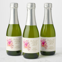 Elegantes rosa Brautparty mit Blumenmotiven Danke