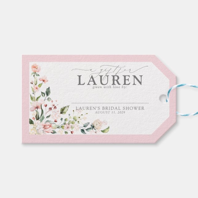 Elegantes Rosa Brautparty ohne Wrap Geschenkanhänger (Vorderseite (Horizontal))