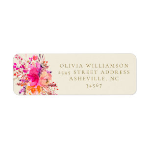 Elegantes Rosa Brautparty Rücksendeadresse