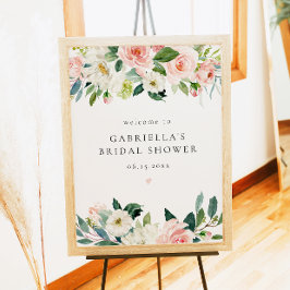 Elegantes Rosa Brautparty Willkommen Poster