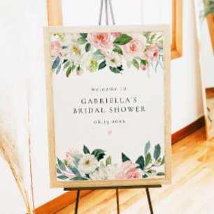 Elegantes Rosa Brautparty Willkommen Poster