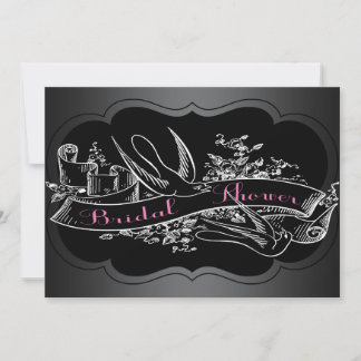 Elegantes rosa Chalkboard-Brautparty Einladung