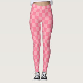 Elegantes rosa Checkerboard Leggings