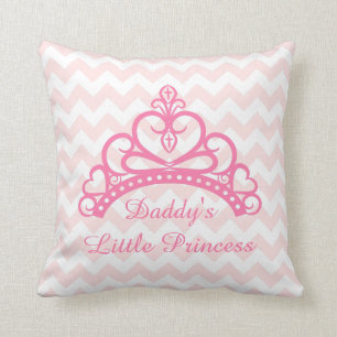 Elegantes rosa Chevron, Daddys kleine Prinzessin, Kissen