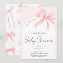Elegantes Rosa Chic-Baby-Shower mit Schleife