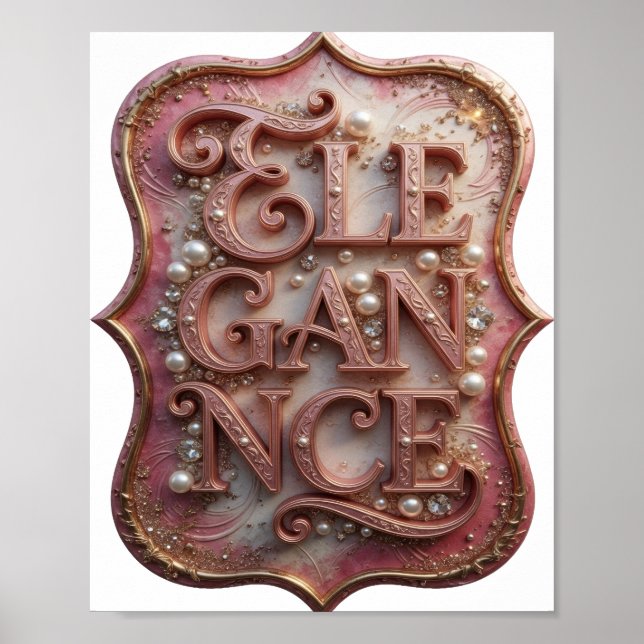 Elegantes Rosa Chic Slogan Design Poster (Vorne)