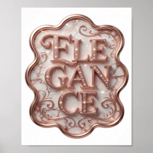 Elegantes Rosa DESIGN Grafikdesign Poster (Vorne)