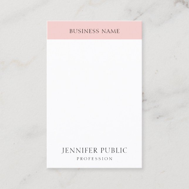 Elegantes Rosa einfaches Template Trendy Moderne Visitenkarte (Vorderseite)