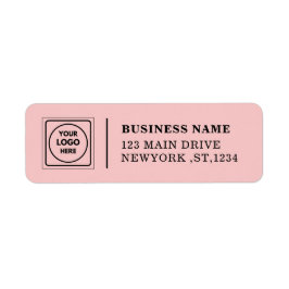 Elegantes rosa-farbenes Firmenlogo mit Adresse Des