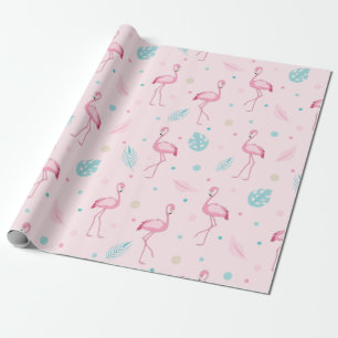 Elegantes rosa Flamingo Muster Geschenkpapier