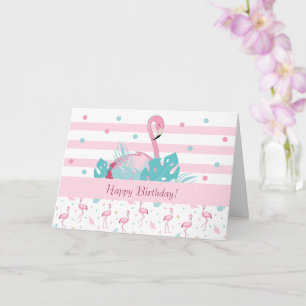 Elegantes Rosa-Flamingo-Muster Karte