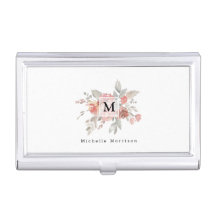 Elegantes Rosa Floral Monogramm