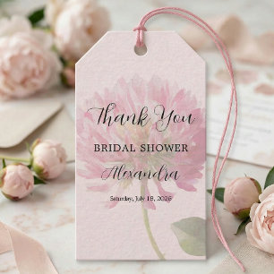 Elegantes Rosa Florales Brautparty-Dankeschön Geschenkanhänger