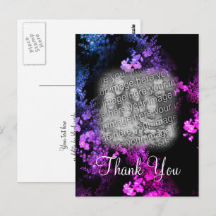 Elegantes rosa florales Ihre Foto Dankeschön-Postk Postkarte