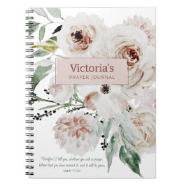 Elegantes rosa, florales, individuelles Gebet Jour Notizblock