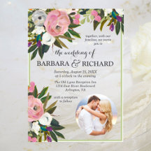 Elegantes Rosa Foto Blumenwasser Hochzeit