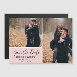 Elegantes rosa Foto Save the Date Magneteinladung