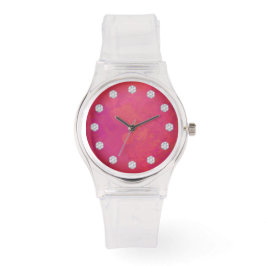 Elegantes rosa Fusionsgesicht und Diamanten Armbanduhr