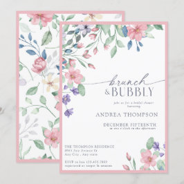 Elegantes Rosa Garden Blume Brautparty Einladung