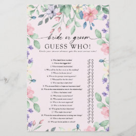 Elegantes Rosa Garden Blume Brautparty Game