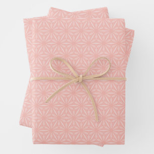 Elegantes rosa geometrisches Muster Geschenkpapier Set
