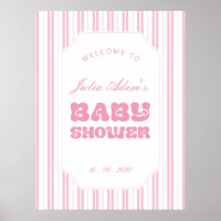 Elegantes rosa gepunktetes Streifenmuster Baby Sho