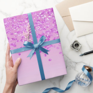 Elegantes rosa Glitter Ombre kaskadierendes  Geschenkpapier