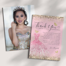 Elegantes Rosa Glitzer Quinceanera Foto