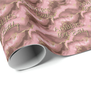 Elegantes Rosa-Gold-Abstraktes Marmordesign Geschenkpapier