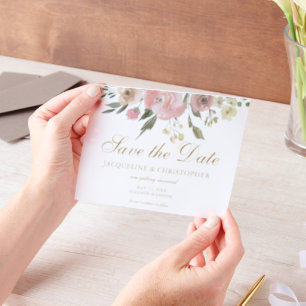 Elegantes Rosa Gold Floral Save the Date