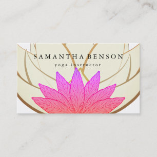 Elegantes Rosa & Gold Lotus Blume Logo Yoga Visitenkarte
