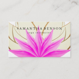Elegantes Rosa & Gold Lotus Blume Logo Yoga Visitenkarte