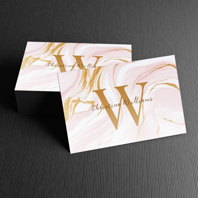 Elegantes Rosa Gold Modernes Minimalistisch Stilvo Visitenkarte (Elegant Blush Pink Gold Modern Minimalist Stylish Business Card)