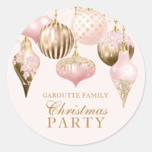 Elegantes Rosa Gold Ornamente Weihnachten Party