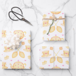 Elegantes Rosa & Gold Party Geschenkpapier Set