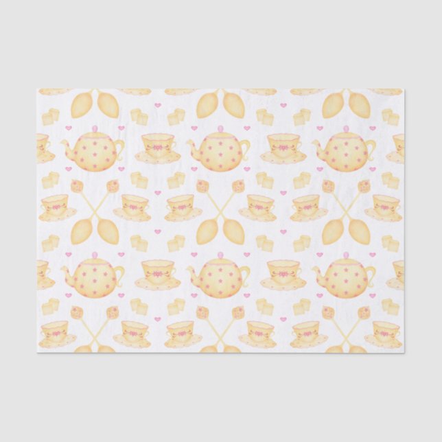 Elegantes Rosa & Gold Party Seidenpapier (Vorderseite)
