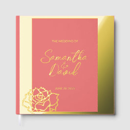 Elegantes Rosa Gold Wedding Foil Gästebuch