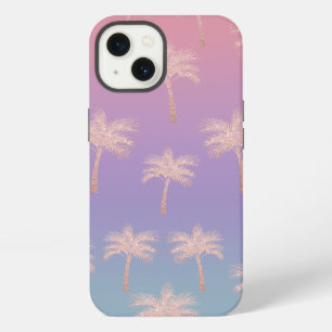 Elegantes rosa-goldenes Glitter-Gradient-Palm-Must iPhone Hülle