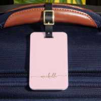 Elegantes rosa Goldkalligrafie Monogram Name Scrip