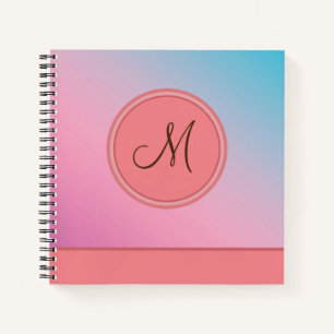 Elegantes rosa Gradient Trendy Modern Monogram Notizbuch