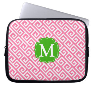 Elegantes rosa griechisches laptopschutzhülle