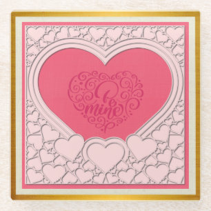 Elegantes rosa Herz Happy Valentine's Day Stilvoll Glasuntersetzer