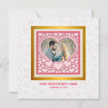Elegantes rosa Herz Happy Valentine's Day Stilvoll